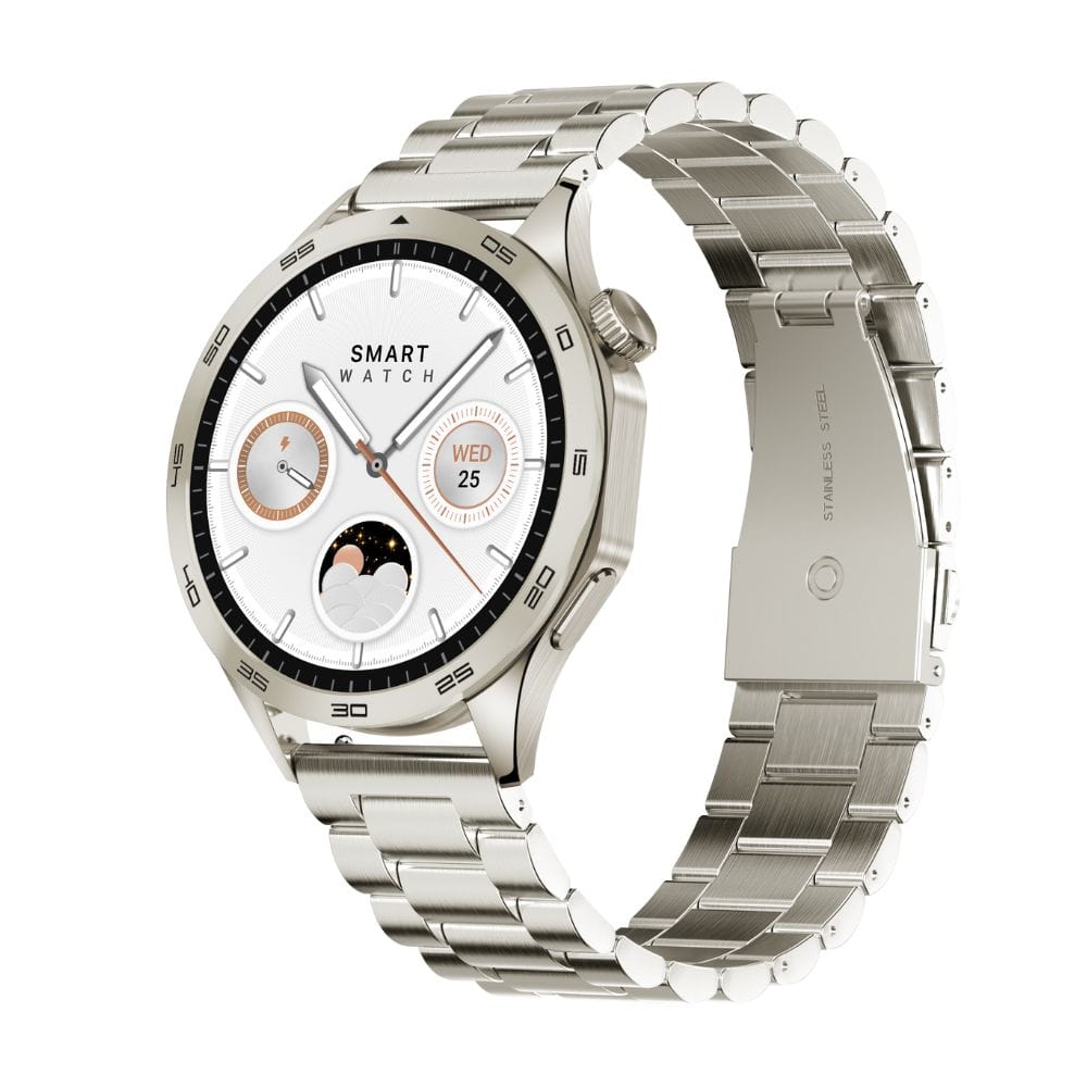 TELUX NEO Smart Calling Watch with 1.43” AMOLED Display & 2 Straps (Stainless Steel & Silicon) - AM24